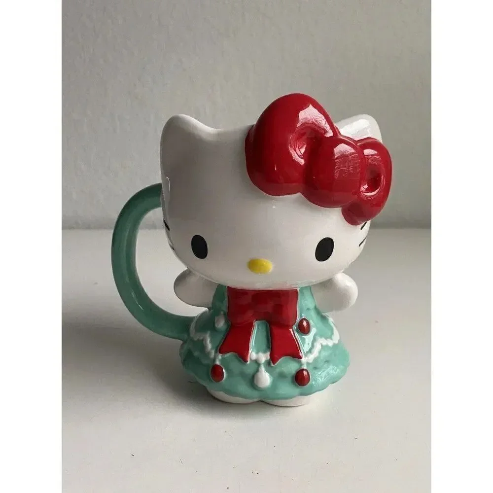 Sanrio‎ Christmas Tree Dress 3D Hello Kitty Full Body 20oz Figural Mug NEW
